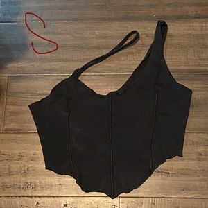 black  crop top